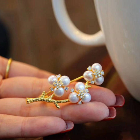 Freshwater Pearls Blossom Brooch - House Of Pearls